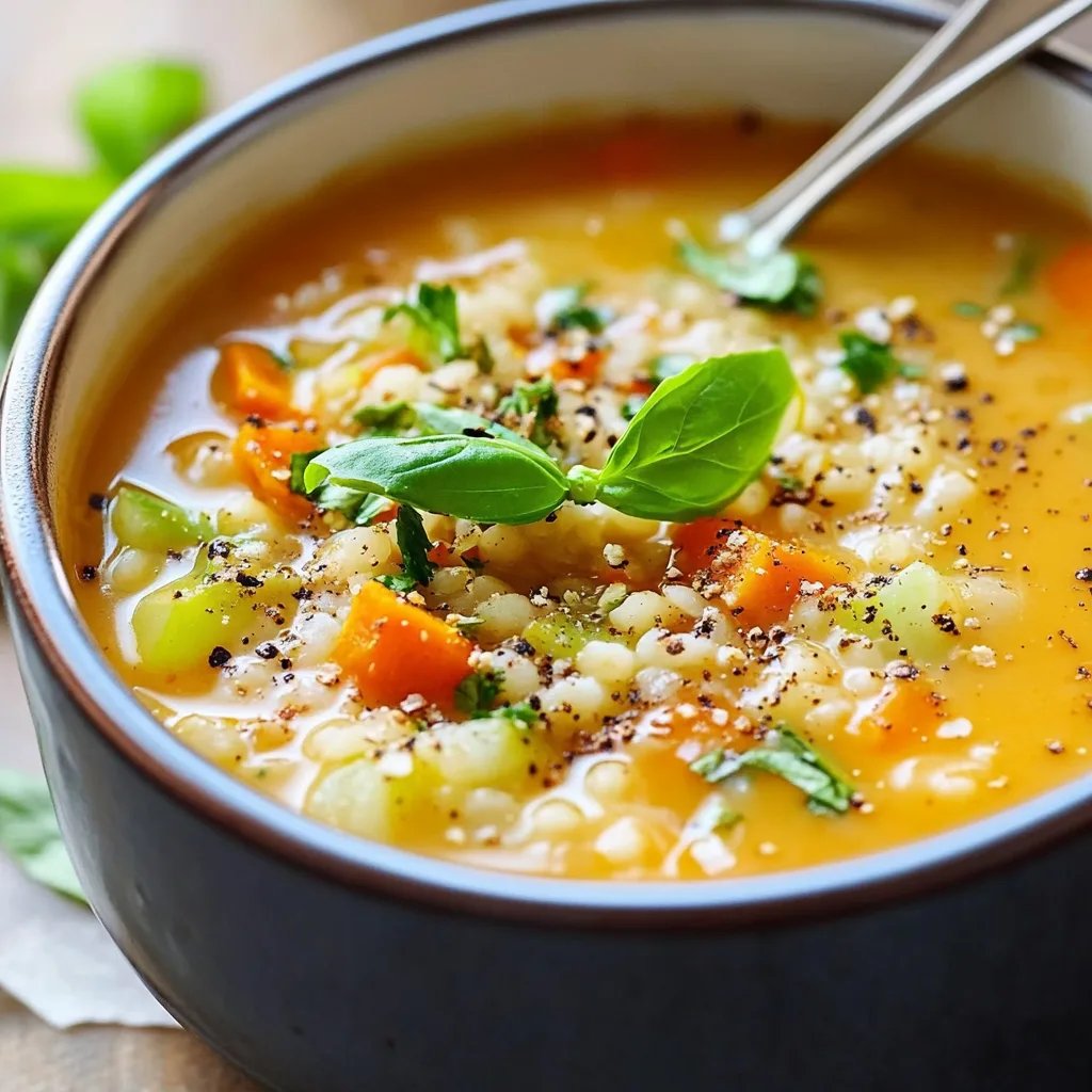 Cremige Hähnchensuppe mit Paprika und Zucchini