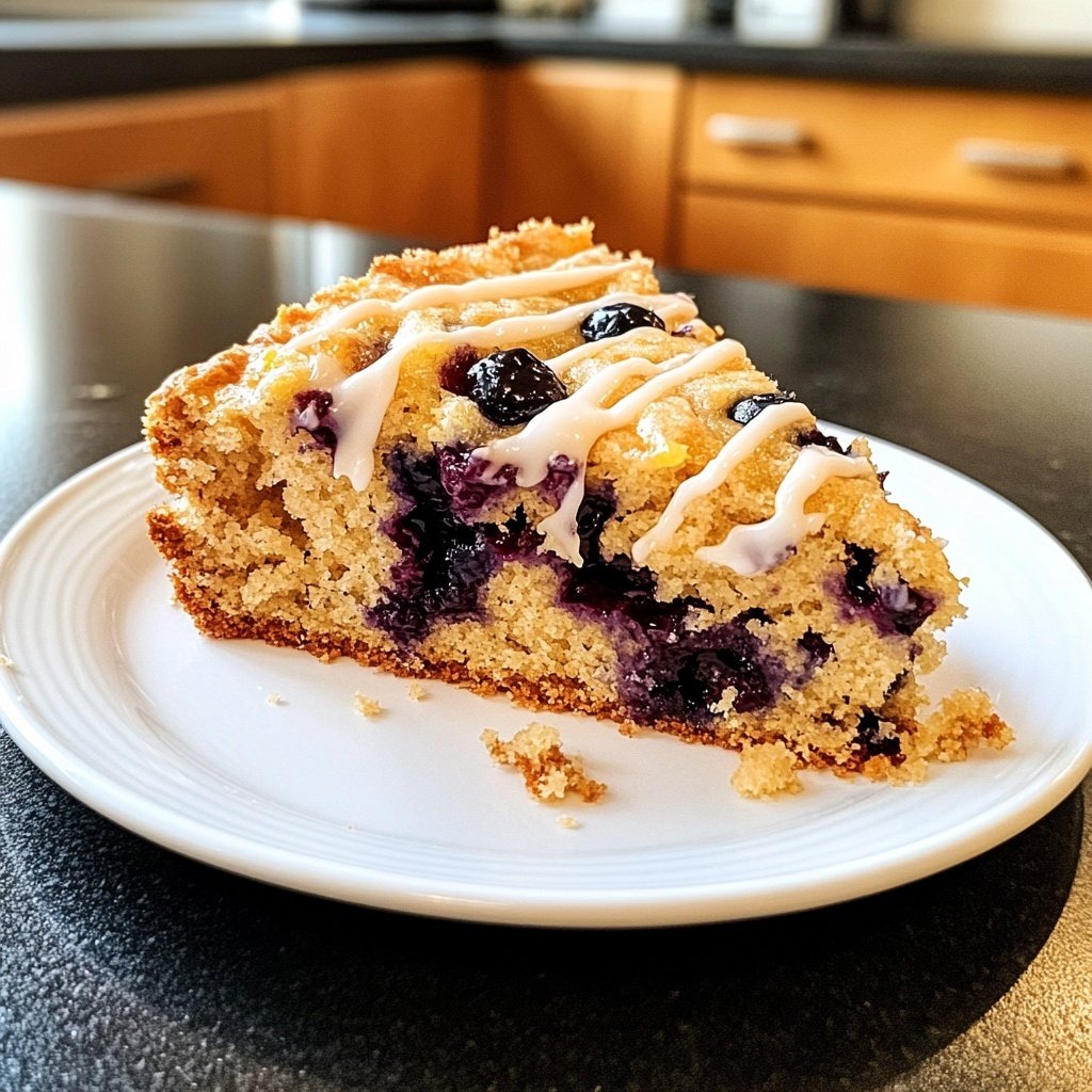 Zitronenkuchen mit Blaubeeren