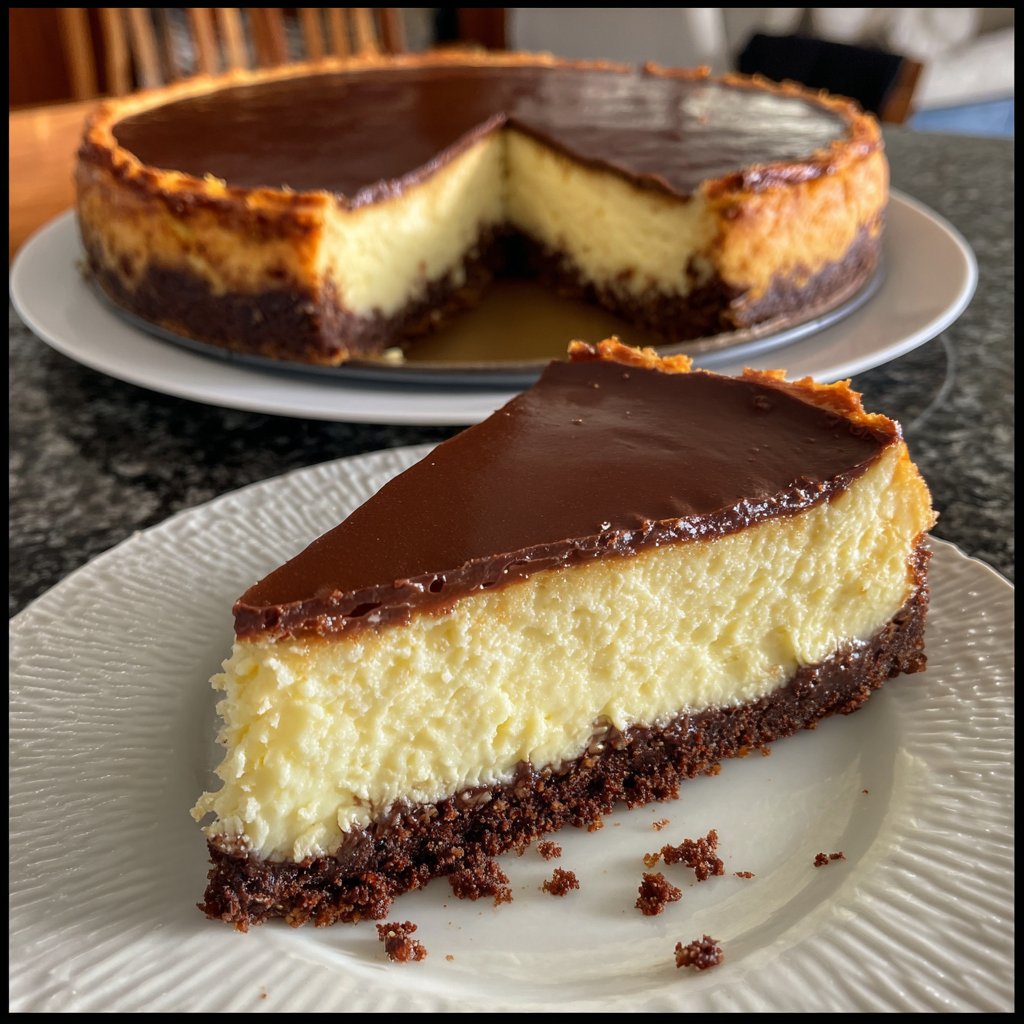 Käsekuchen mit Schokoboden