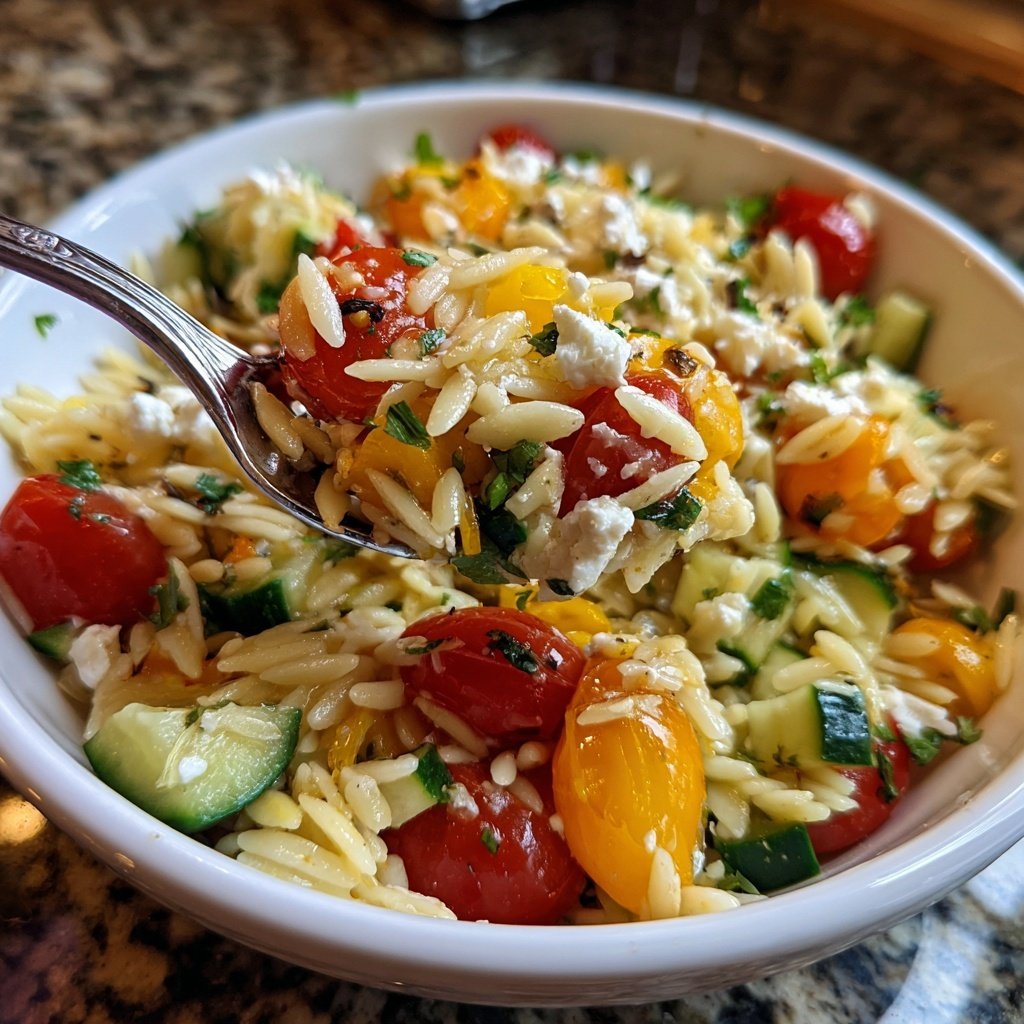 Griechischer Orzo Nudelsalat