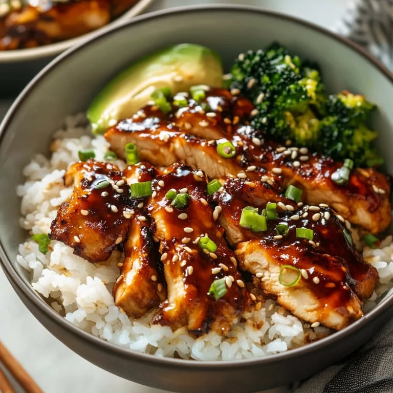 Sticky Chicken Rice Bowls