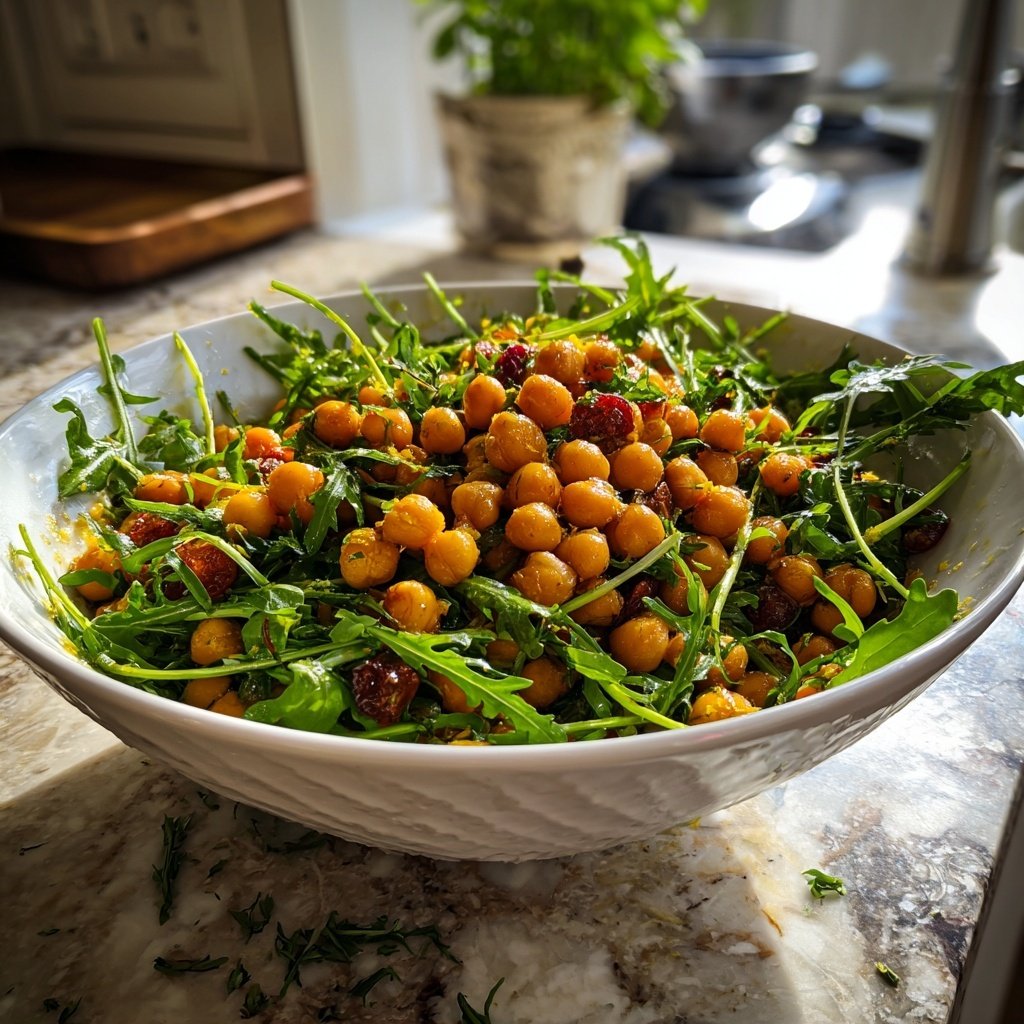 Kichererbsen Salat Mit Rucola Zum Grillen