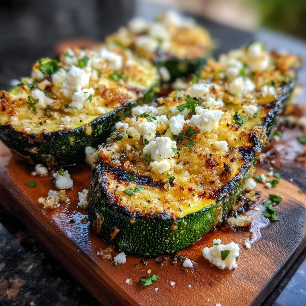 Gegrillte Zucchini Scheiben Mit Feta