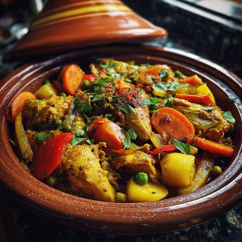 Internationale Küche Marokkanisches Hähnchen-Tagine